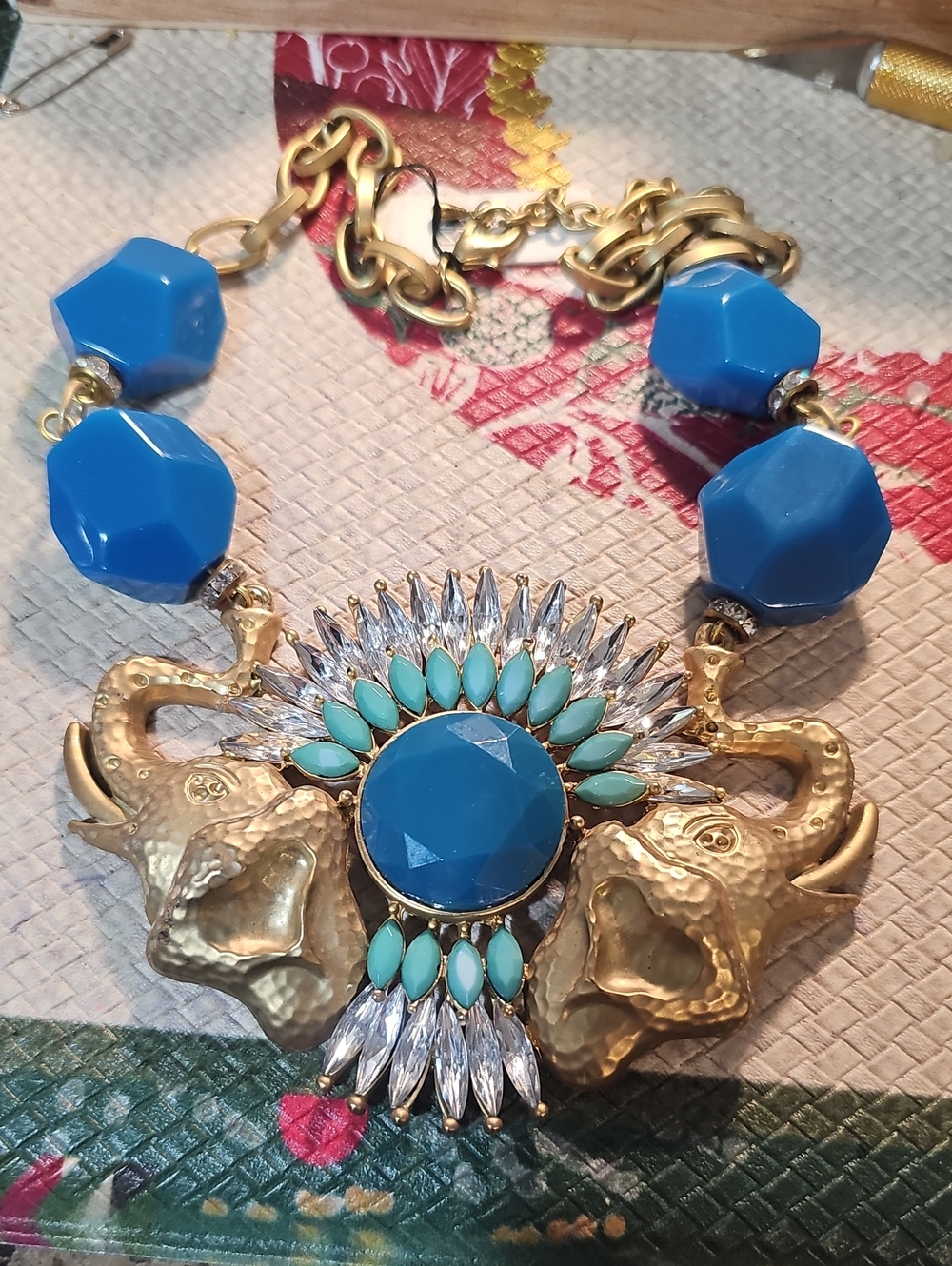 Zenzll Gold Elephant Statement Necklace Unique